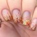Thanksgiving Press on Square Nails Short Length Glossy Full Cover Acrylic False Nails with Maple Leaf Designs Artificial Square Shaped Fake Nails with Charms Glue ons Fingernails for Women(DZ06) Glitter Nails and Maple Leaf