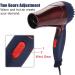 KUIKUI Travel Hair Dryer Mini Hair Dryer Foldable for Europe Travel only EU Plug 220V Cord Length 1.2m Coffee - Buy Online on GoSupps.com