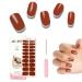 Foyute Semi Cured Gel Nail Strips 20 Pcs Soft Self-Adhesive Gel Nail Polish Wraps Sticker for Salon-Quality Manicure Set Long Lasting Easy to Apply & Remove Nail File & Wooden Stick (Burgundy A)
