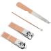 4 Set Nail Clippers Beauty Tools Stainless Steel Set Grooming Manicure Kit with Pink PU Bags - Buy Online on GoSupps.com