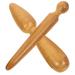 Gatuida 2st acupress stable reflex zone massage trigger point stick Massify ears Massage tab massage roller stick Thai massage scratch massage tool equipment face wooden 11x2.5x2.5cm light brown