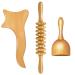 3 pieces of maderotherapy set massage roller wood anti-cellulite massage set lymphatic drainage massager Gua Sha massage device for neck legs back and body pain relief and relaxation