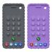 Silicone Baby Teething Toys Chew Toys for Babies Cellphone Shape Silicone Teething Toys for Babies 3-12 Months Soft-Textured BPA Free Baby Teething Toys(2 Pack/Gray+Purple) A Style