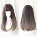 Japanese Long Straight Lace Front Wigs with Air Bangs - 2 Tone Heat-Resistant Synthetic Hair for Cosplay - 20 Inches Honey Pudding Brown - Buy Online on GoSupps.com