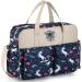 Kamay's Multifunctional Waterproof Mummy Shoulder Diaper Bag Chic Nappy Changing Bag Tote/Messenger Style Large Lightweight High-density Glossy Nylon Fabric with Changing Mat (Dark Blue Unicorn Navy) - Buy Online on GoSupps.com