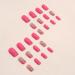 Buy Hot Pink Flower Press-On Nails | Glossy Nude Pink French Tip Fake Nails | 24PCS Acrylic Full Cover with Rhinestone Daisy Design | Perfect for Summer - International Shipping - Buy Online on GoSupps.com