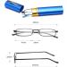 Buy Hubeye Portable Metal Reading Glasses - Flexible Light Vision Feather Hinge Classic Unisex Design with Case 1.00 Diopter (Blue) - Buy Online on GoSupps.com