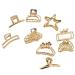 New 2025 Fashion Hollow Heart Metal Hair Claw Clips Simple Non Ip Mini Gold Geometric Bangs Barrettes Hair Jaws For Women New For Fashion Daily Jewelry Fashion Accessories Creative Gift