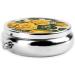 Yellow Rose Printed Mini Round Pill Box - 3 Compartment Travel Organizer for Medicine | Portable Pill Case for Home & Office - Buy Online on GoSupps.com