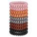 Jesslab Spiral Hair tie 10 pieces of traceless telephone cable hair tie plastic coil hair tongue ponytail holder no-damage hair accessories for girls women women color sorted (#22)