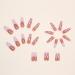 Justotry 24 Pcs Pink Flame French Press-on False Nails for Women - Medium Acrylic Coffin Fake Nails with Glue for Nail Art - Buy Online on GoSupps.com
