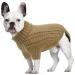 Dear dog sweater big dog sweater winter warm dog sweater Christmas sweater dog fleece French bulldog clothing dog sweater khaki camel XL XL - back 46cm breast 60cm khaki camel