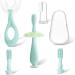 6 in 1 Baby Toothbrush Set | Toddler Finger U-Shaped Brush | 0-24 Months & 2-6 Years | Training Toothbrush for Child | Green - Style 1 - Buy Online on GoSupps.com