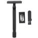 Ankroyu razor portable razor with a long handle double cutting-edge-beard-bodily hair trimmer ring double cutting edge safety razor with a long handle and 5 blades suitable for different face