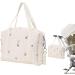 Moxeupon Embroidery Baby Diaper Bag | Multifunctional Portable Stroller & Travel Diaper Bag | Large Capacity Cotton Carry Bag #02 - Buy Online on GoSupps.com