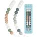 Yolnkos Pacifier Chain Boy Girl Silicone Pacifier Clips Dummy Holder Pacifier Chains for Baby Shower 2 Pieces (Gray Green)
