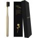 Luxurious Silver Toothbrush with Super Soft Bamboo Coal Bristles - Ideal for Home Guests & Travel | Gold-Plated Handheld Design - Buy Online on GoSupps.com