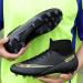 MFSH Unisex Big Boy Soccer Cleats Fg/ag High-top Spikes - Size 7 Women/6 Men - Professional Training Turf Indoor Athletic Sneaker - Black - Buy Online on GoSupps.com