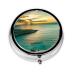Sunrise Over Hanauma Bay Oahu Hawaii Round Pill Box 3 Compartment Pill Box Travel Pill Decorative Box Case Mini Decorative Pocket Purse Sunrise Over Hanauma Bay Oahu Hawaii One Size