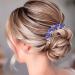 Bohend Rhinestone Hair Comb Crystal Drop Hairpieces Wedding Hair Accessories Jewelry for Women and Girls (Blue)