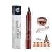 Microblading Eyebrow Pencil  Microblading 4 Liquid Eyebrow Pencil TUKEFEV 4 Fork Tip Based on Clear Eyebrow Pen Waterproof  Long-Lasting Sweat Resistant Easy Take Off Makeup (2Dark Brown)