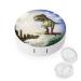 Dinosaur Surfer Round Case For Contact Lens Kit Storage Box with Mirror Printed