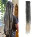 DSOAR 20 inches 20 strands/pack synthetic dreadlocks extensions thin 0.6cm crocheted braided hair soft dreads one-sided dreadlocks reggae hip-hop hippie style mt1b-613# 20inch-two colors mt1b-613#