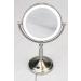 Double Sided LED Makeup Mirror with Brushed Nickel Finish - 1x/5x Magnification | Hospitality Source - Buy Online on GoSupps.com