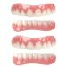 Cakunmik silicone-tooth replacement and lower smile Perfect removable natural false teeth tooth veneer no pain no shot no hole 2 pairs