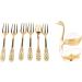 Coffee Spoon Holder Dessert Spoon Holder Swan Style Widely Used for Family (Gold White Holder with Fork) - Buy Online on GoSupps.com