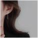 Boho Bar Threader Earrings - Silver Line Dangle Drop Earrings for Women & Girls | Unique Long Chain Jewelry - Buy Online on GoSupps.com