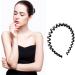Faux Pearl and Rhinestone Headband Wavy Plastic Hairband Stretchy Beaded Hair Hoops for Women Girls Hair Styling Accessories - Buy Online on GoSupps.com