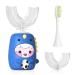 Kids Electric Toothbrushes  U-Shaped Ultrasonic Toddler Automatic Toothbrush With 3 Brush Heads  IPX7 Waterproof Whole Mouth Toddler Toothbrush for Age 2-7 Children Kids Oral Care Clean (Blue)
