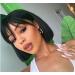 Xiweiya 12-Inch Short Black Lace Front Wig with Air Bangs - 1B Straight Heat Resistant Wigs for Black Women | Premium Hair Replacement - Buy Online on GoSupps.com