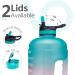 Venture Pal 64 oz Motivational Water Bottle with 2 Lids | BPA Free Sports Jug with Time Marker - A1-Green/Pink/Purple Gradient - Buy Online on GoSupps.com