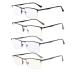 Eyekepper 4 Pack Fashion Half Rim Metal Reading Glasses Men with Spring Hinge Included Computer Reading Glasses +0.75