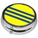 Yellow and Blue Striped Mini Round Pill Box - 3 Compartment Travel Organizer for Home & Office - Buy Online on GoSupps.com