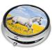 Horses Running Art Mini Round Pill Box | 3 Compartment Travel Medicine Organizer | Portable Pill Case for Home & Office - Buy Online on GoSupps.com