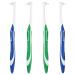 WLLHYF 4 Pcs Tuft Toothbrush Tufted Brush Interspace Toothbrushes End-Tuft Tapered Trim Toothbrush Soft Trim Orthodontic Interdental Brushes for Detail Cleaning (2 Blue + 2 Green) Blue+green