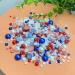 50g AB Color Mix Flatback Resin Rhinestones & Pearls for DIY Crafts - White/Red/Dark Blue Series - Buy Online on GoSupps.com