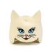 Natural textile saunahut 'sauna kitten cat' white - 100% organic wool felt hats - protect your head from heat - English sauna e -book manual inclusive - with embroidery sauna kitten blue