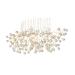 Housoutil Flower Hair Comb Gold Hair Clips Wedding Hair Clips Bridal Hair Accessory Rhinestone Bridal Wedding Clip Bridal Hair Clip Bridal Hair Pin Rhinestones Bride Pearl Flower