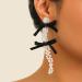 Feyley Earrings - Elegant Bow Pearl Charm Tassel Jewelry for Women & Girls | Perfect Gift in Black - Buy Online on GoSupps.com