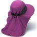 BASSDASH UPF 50+ Unisex Water Resistant Wide Brim Sun Hat with Neck Flap, Purple Orchid - Buy Online on GoSupps.com