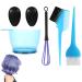 DKTOTIUP hair coloring tool set color coloring set hair dye set professionally ferry coal measurement cup hair dye brush plastic ear cover for mixing hair color 5 pcs (blue)