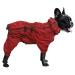Minezi hundred coat high collar waterproof raincoat set with reflex stripes and zipes suitable for all dog types red-red medium (backlong: 37-40cm) red