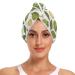 Lemon Leaf Hair Towel 2 Pack Super Absorbent Hair Drying Towel Quick Dry Hair Turbans Head Towel with Button Twisty Wrap for Women Girls