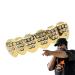 Hip Hop Style Tooth - Shining Rhinestone Grillz Caps for Teeth - Copper Plated Gold Tooth Caps for Cosplay Costumes Portable Mouth Grillz Gifts Tosier Lower Teeth