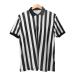 Yuehuamech official Umpire jersey for men referee shirt black and white striped with zipper crowded collar referee shirt for basketball football black/white L (60-65kg)