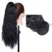 18 Inch Long Curly Ponytail Extension Corn Wavy Drawstring Ponytail Hair Extensions Hair Pieces for Women Dark Black